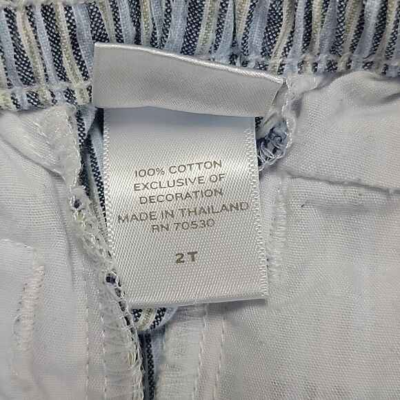 JANIE AND JACK BLUE STRIPED SEERSUCKER ROLL-UP PANTS, SIZE 2T - Picture 5 of 12